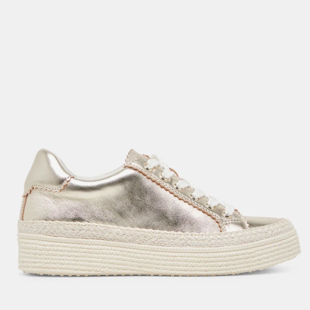 Dolce Vita Lennix Sneakers Light Gold Metallic Leather